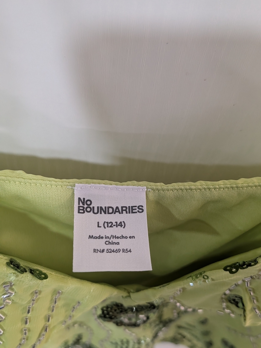 No Boundaries Lime Green Beaded Sequin Tank Top - Picture 2 of 3